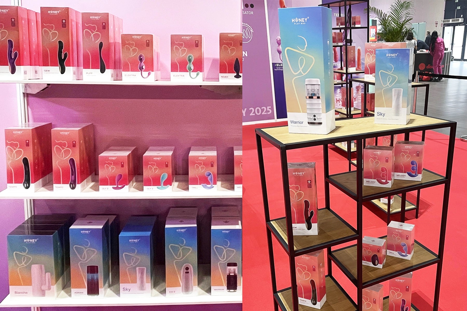 Honey play box sex toy product booth at Erochain Expo Poland 2025-