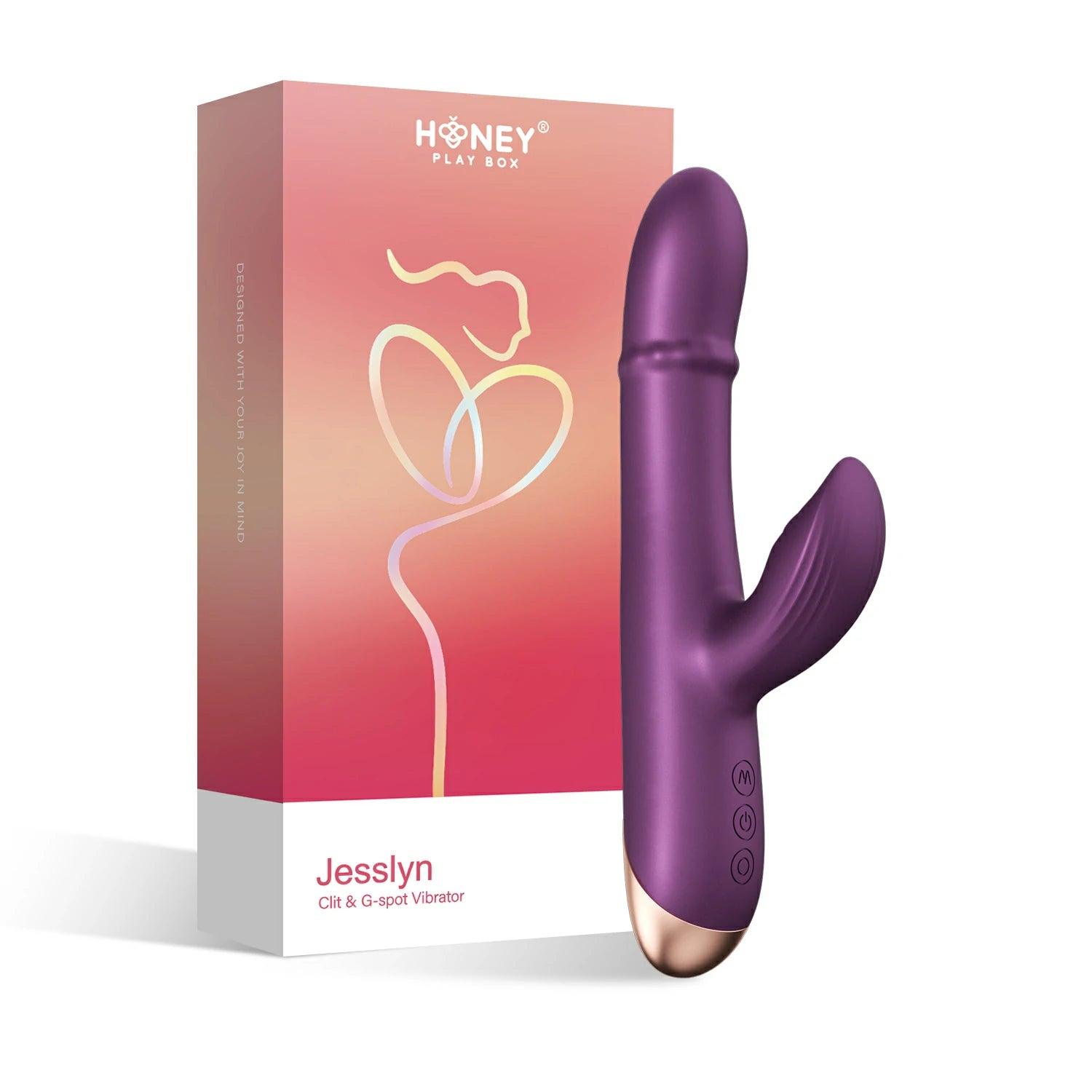 JESSLYN Tapping Clit Stimulator G-spot Vibrator with Sliding Beads Ring - Honey Play Box Official