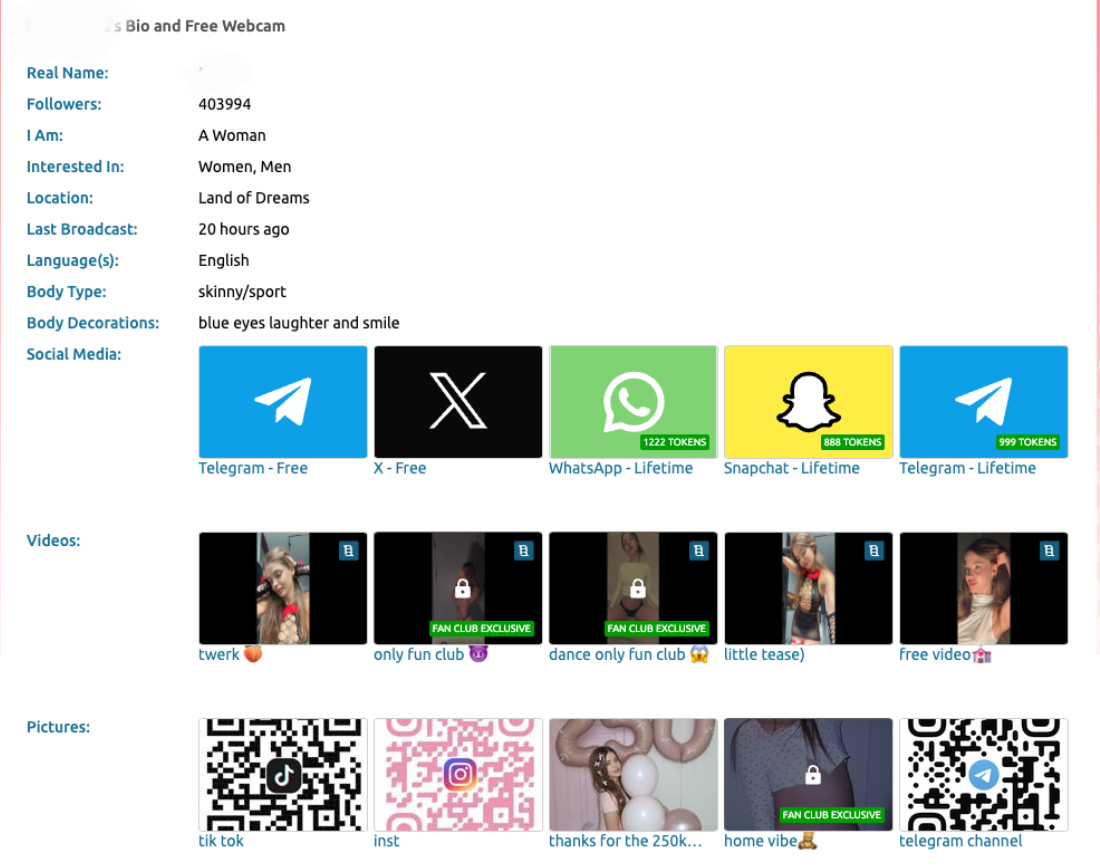 Links In Bio At Bottom Of Screen