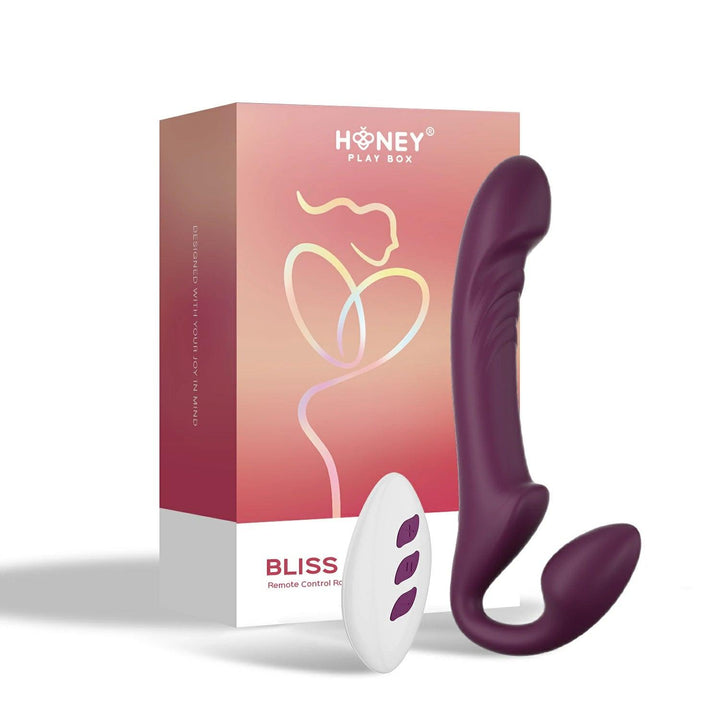 BLISS Remote Control Rotating Head Strapless Strap-on - Honey Play Box Official