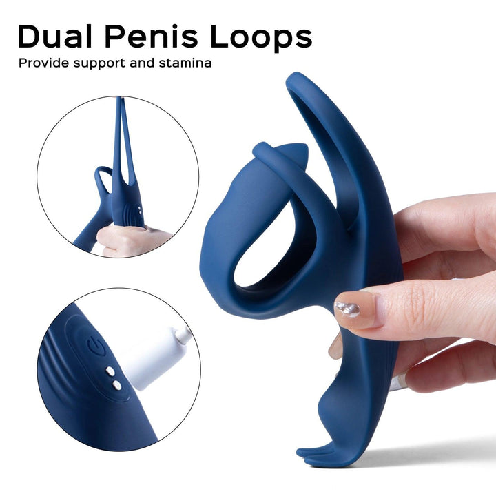BLUE FOX Remote Control Vibrating Girth Enhancer Penis Sleeve & Clit Stimulator - Honey Play Box Official