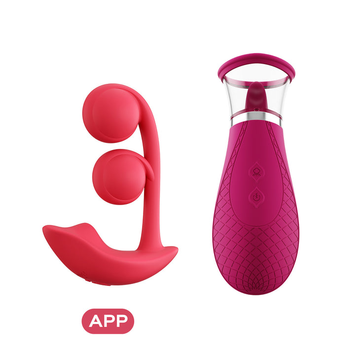 MELODY Wearable Duet Clit & G-Spot Vibrator pleasure duo with Scioness Licking and sucking stimulator for women by HoneyPlayBox