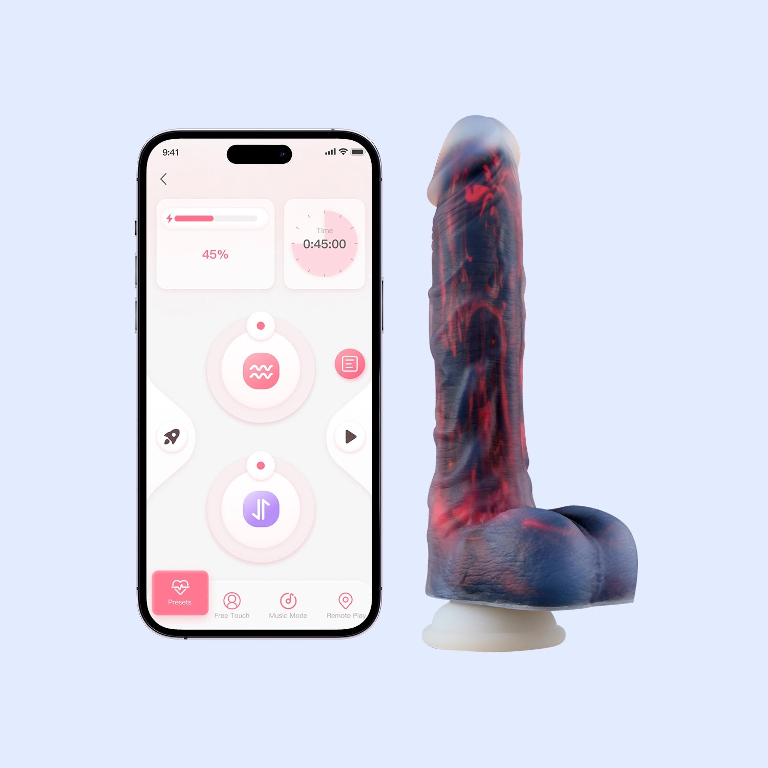 noctura app controlled dildo thrusting dildo front view