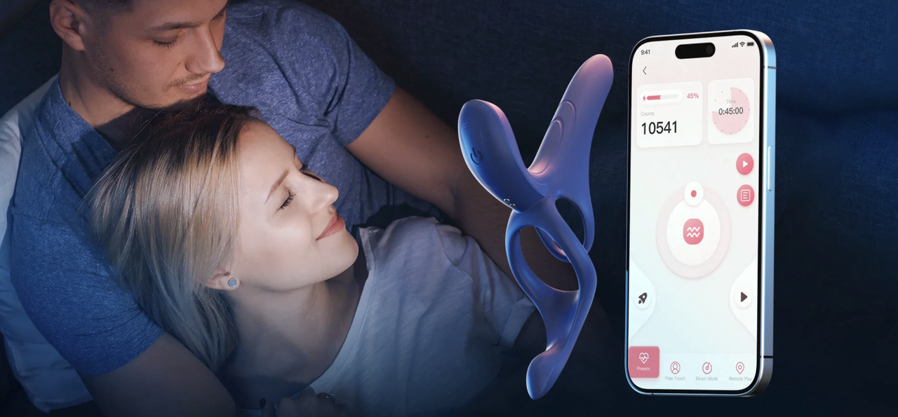 Honey Play Box Pleasure Pivot couple vibrator with cock ring