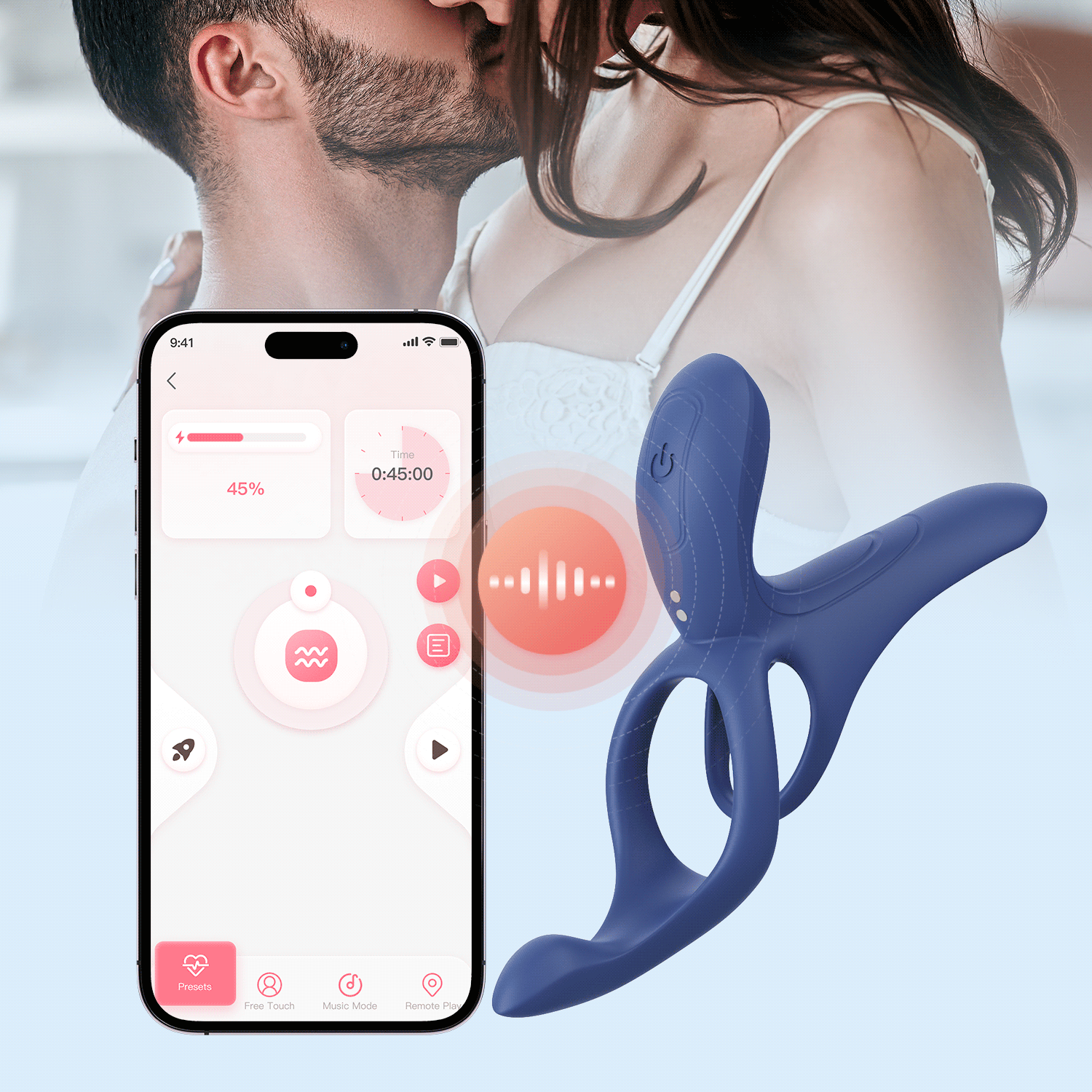 Pleasure Pivot with vibrating cock ring- A perfect couple sex toys by HoneyPlayBox