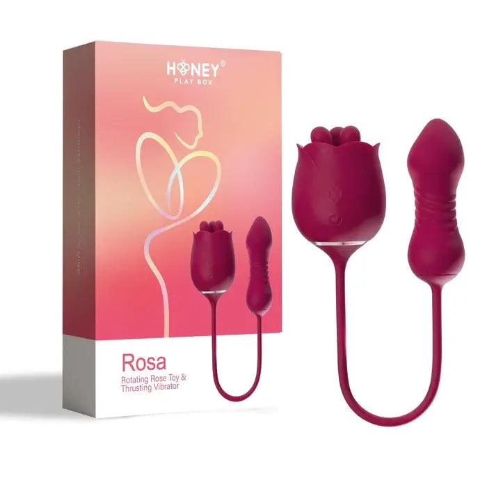 Rosa - Rotating Rose Toy & Thrusting Vibrator  - Honey Play Box Official