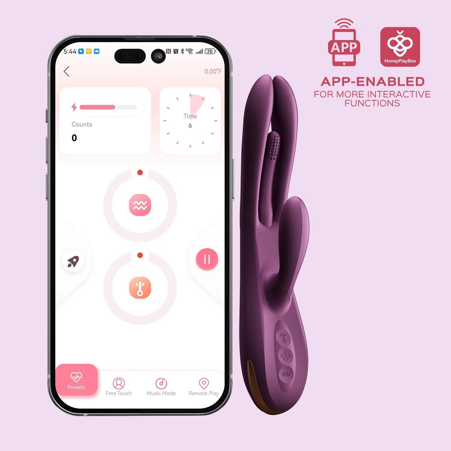 TERRI App-Controlled Kinky Finger Tapping Rabbit Vibrator - Honey Play Box Official