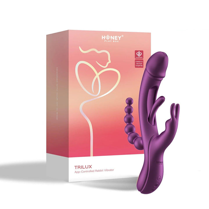 TRILUX App-Controlled Kinky Finger Rabbit Vibrator with Anal Beads - Honey Play Box Official