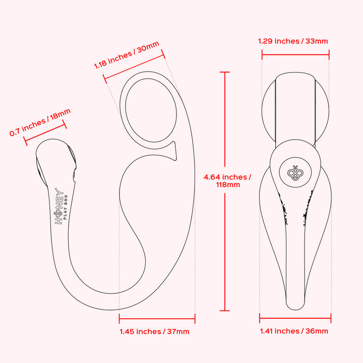 Honey Play Box VIBROSA high-tech vibrator with real-time pressure sensing - Size Chart