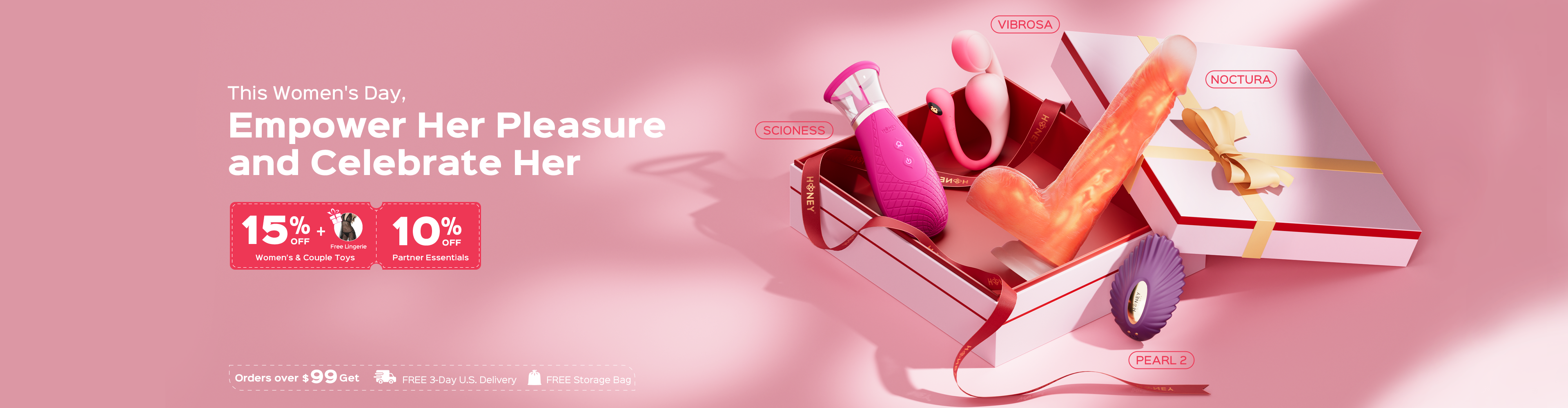 Women's Day 2026 Sex Toy Deals | Free Lingerie & up to 55% Off | HoneyPlayBox Women's Day 2026 Sex Toy Deals | Free Lingerie & up to 55% Off | HoneyPlayBox
