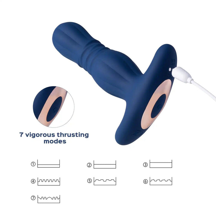 Agas - Thrusting Butt Plug with Remote Control - Honey Play Box