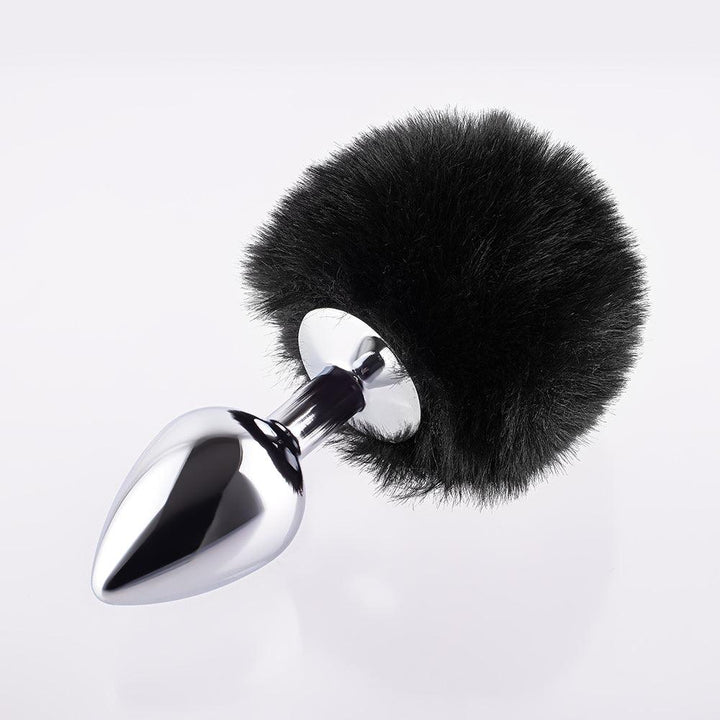butt plug with black faux fur bunny tail