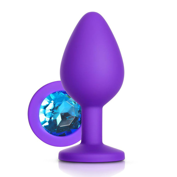 Blue Gem Purple Silicone Butt Plug - Honey Play Box