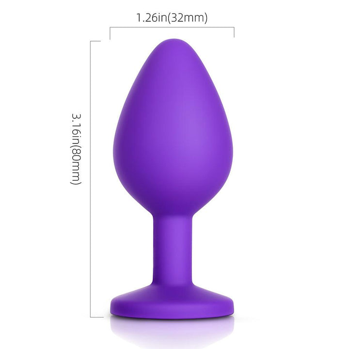 Blue Gem Purple Silicone Butt Plug - Honey Play Box