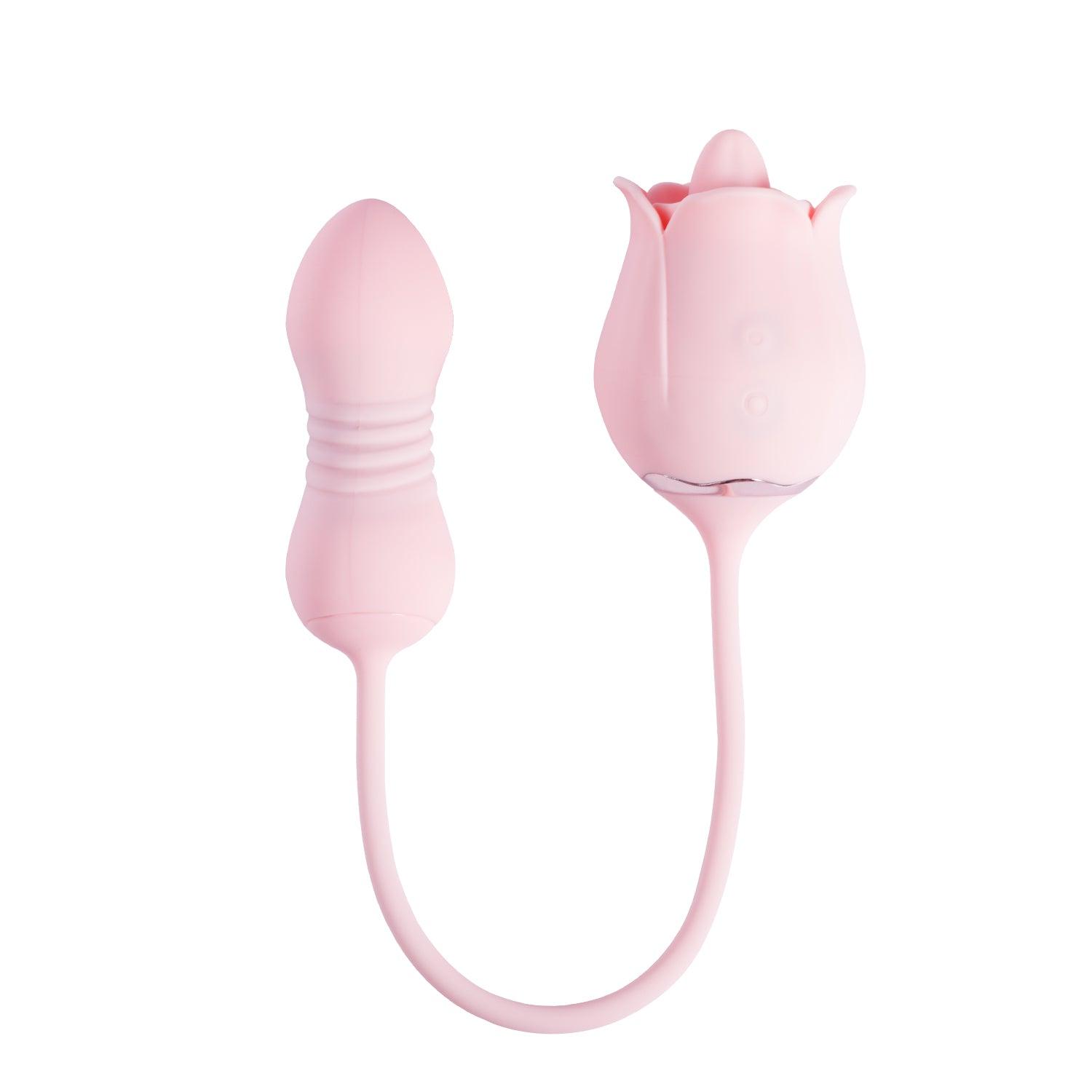 Fiona Plus – Rose Clit Licking Stimulator & Thrusting Egg - Honey Play Box