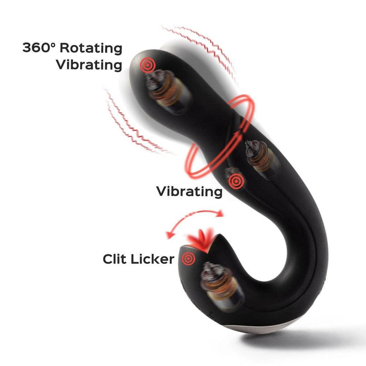 JOI PRO Remote Control Rotating Head G-spot Vibrator & Clit Licker  - Honey Play Box Official