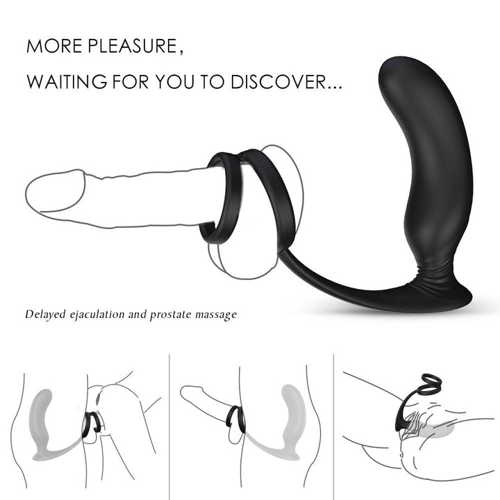 Lanco - 3 in 1 Prostate Stimulator with Cock Ring - Honey Play Box