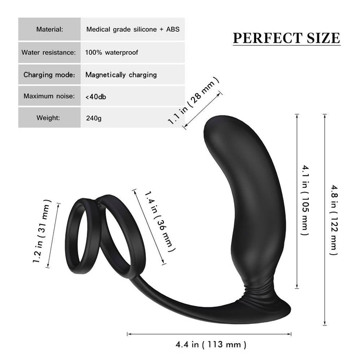 Lanco - 3 in 1 Prostate Stimulator with Cock Ring - Honey Play Box
