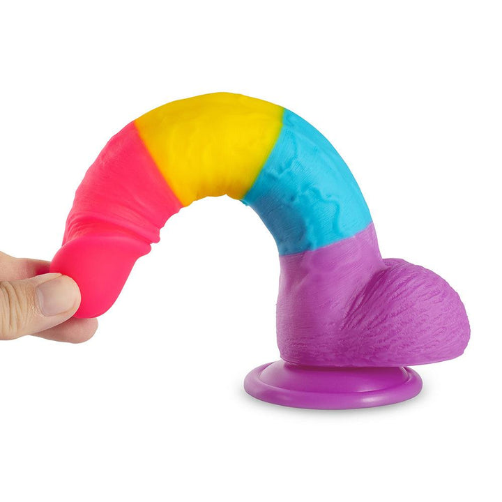 pride curved rainbow 7 inch penis