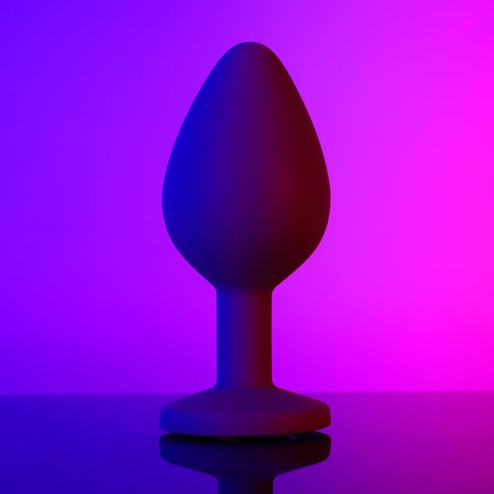 Light Pink Gem Purple Silicone Butt Plug - Honey Play Box