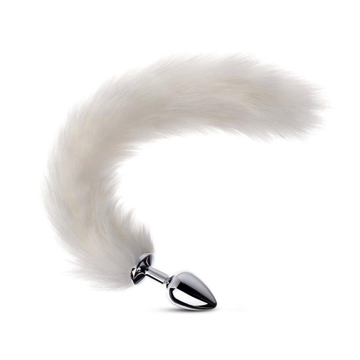 white long fox tail butt plug