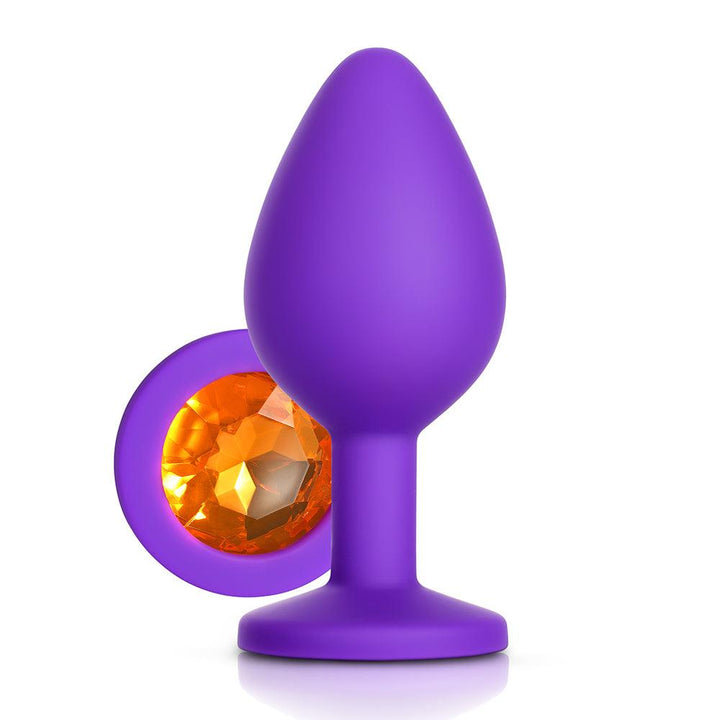 Orange Gem Purple Silicone Butt Plug - Honey Play Box