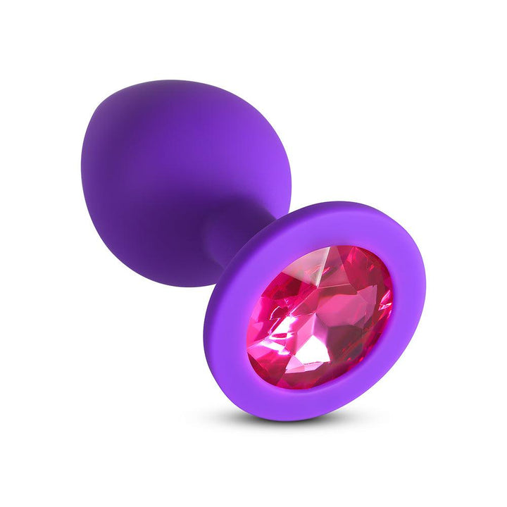 Pink Gem Purple Silicone Butt Plug - Honey Play Box