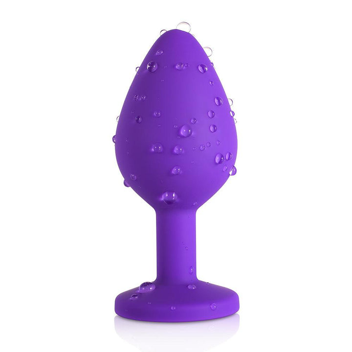 Pink Gem Purple Silicone Butt Plug - Honey Play Box