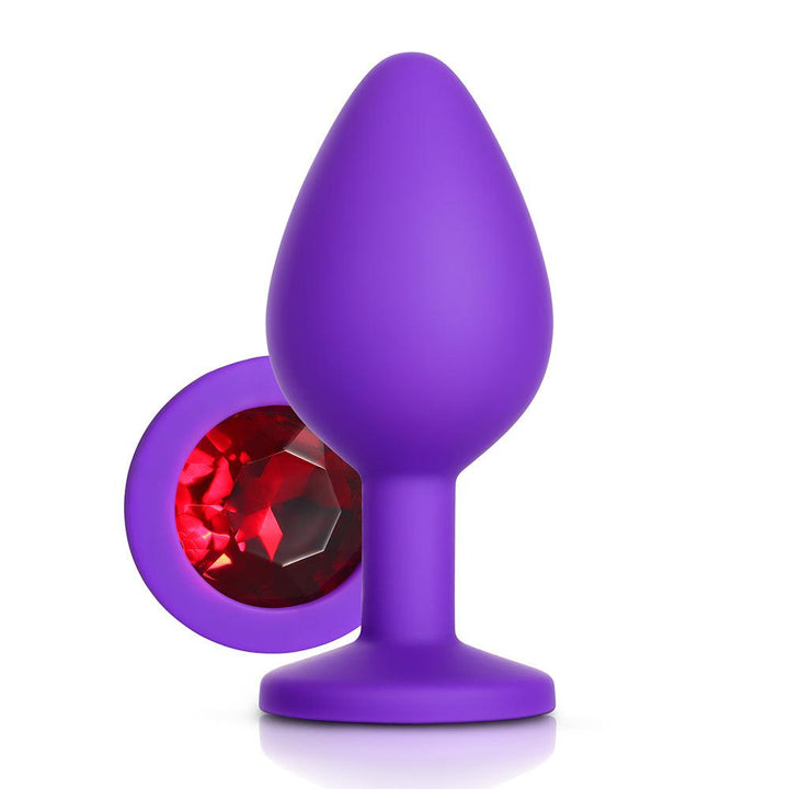 Red Gem Purple Silicone Butt Plug - Honey Play Box